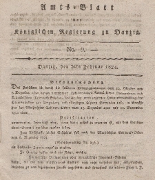 Amts-Blatt der Königlichen Regierung zu Danzig, 26. Februar 1824, Nr. 9