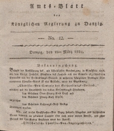 Amts-Blatt der Königlichen Regierung zu Danzig, 18. März 1824, Nr. 12