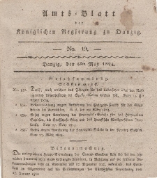 Amts-Blatt der Königlichen Regierung zu Danzig, 6. Mai 1824, Nr. 19