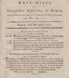 Amts-Blatt der Königlichen Regierung zu Danzig, 10. Juni 1824, Nr. 24
