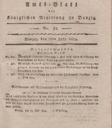 Amts-Blatt der Königlichen Regierung zu Danzig, 22. Juli 1824, Nr. 30