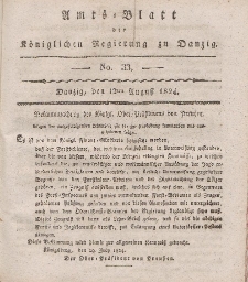 Amts-Blatt der Königlichen Regierung zu Danzig, 12. August 1824, Nr. 33