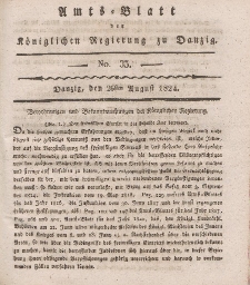 Amts-Blatt der Königlichen Regierung zu Danzig, 26. August 1824, Nr. 35