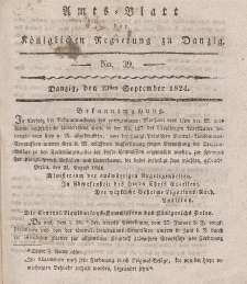 Amts-Blatt der Königlichen Regierung zu Danzig, 23. September 1824, Nr. 39