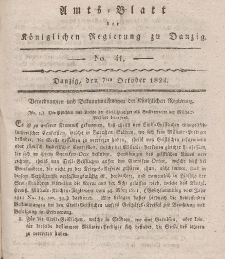 Amts-Blatt der Königlichen Regierung zu Danzig, 7. Oktober 1824, Nr. 41