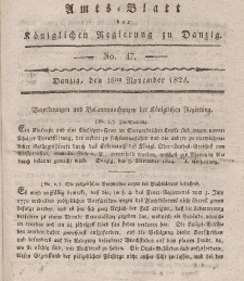 Amts-Blatt der Königlichen Regierung zu Danzig, 18. November 1824, Nr. 47