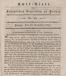 Amts-Blatt der Königlichen Regierung zu Danzig, 2. Dezember 1824, Nr. 49