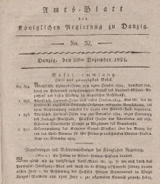 Amts-Blatt der Königlichen Regierung zu Danzig, 23. Dezember 1824, Nr. 52