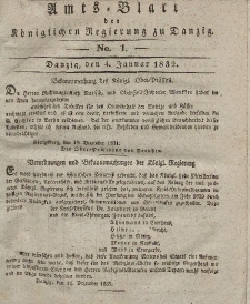 Amts-Blatt der Königlichen Regierung zu Danzig, 4. Januar 1832, Nr. 1