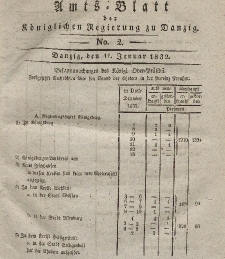 Amts-Blatt der Königlichen Regierung zu Danzig, 11. Januar 1832, Nr. 2