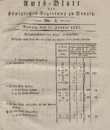 Amts-Blatt der Königlichen Regierung zu Danzig, 25. Januar 1832, Nr. 4