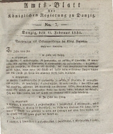 Amts-Blatt der Königlichen Regierung zu Danzig, 15. Februar 1832, Nr. 7