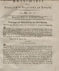 Amts-Blatt der Königlichen Regierung zu Danzig, 22. Februar 1832, Nr. 8