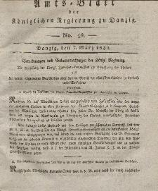 Amts-Blatt der Königlichen Regierung zu Danzig, 7. März 1832, Nr. 10