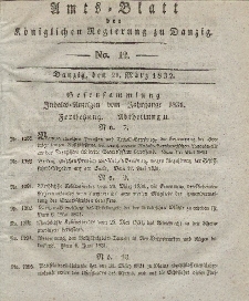 Amts-Blatt der Königlichen Regierung zu Danzig, 21. März 1832, Nr. 12
