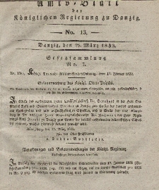 Amts-Blatt der Königlichen Regierung zu Danzig, 28. März 1832, Nr. 13