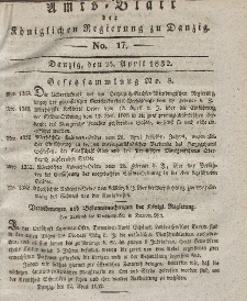 Amts-Blatt der Königlichen Regierung zu Danzig, 25. April 1832, Nr. 17