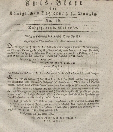 Amts-Blatt der Königlichen Regierung zu Danzig, 9. Mai 1832, Nr. 19