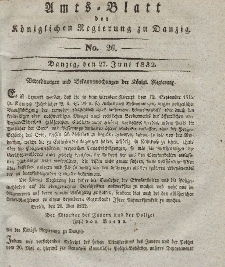 Amts-Blatt der Königlichen Regierung zu Danzig, 27. Juni 1832, Nr. 26