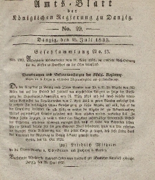 Amts-Blatt der Königlichen Regierung zu Danzig, 18. Juli 1832, Nr. 29