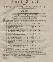 Amts-Blatt der Königlichen Regierung zu Danzig, 25. Juli 1832, Nr. 30