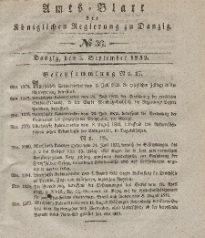 Amts-Blatt der Königlichen Regierung zu Danzig, 5. September 1832, Nr. 36