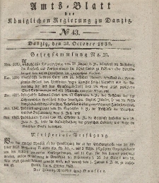 Amts-Blatt der Königlichen Regierung zu Danzig, 24. Oktober 1832, Nr. 43