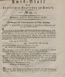 Amts-Blatt der Königlichen Regierung zu Danzig, 28. November 1832, Nr. 48