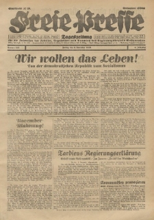 Freie Presse, Nr. 262 Freitag 8. November 1929 5. Jahrgang