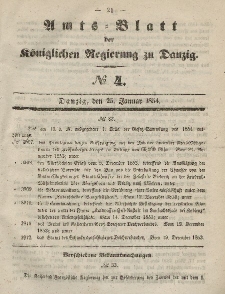 Amts-Blatt der Königlichen Regierung zu Danzig, 25. Januar 1854, Nr. 4