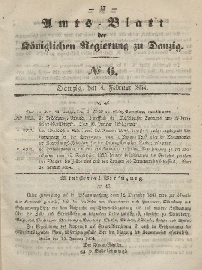 Amts-Blatt der Königlichen Regierung zu Danzig, 8. Februar 1854, Nr. 6