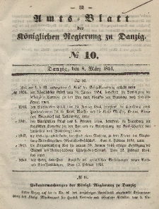 Amts-Blatt der Königlichen Regierung zu Danzig, 8. März 1854, Nr. 10