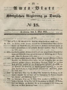 Amts-Blatt der Königlichen Regierung zu Danzig, 3. Mai 1854, Nr. 18