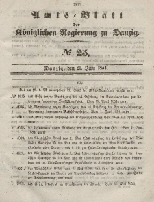 Amts-Blatt der Königlichen Regierung zu Danzig, 21. Juni 1854, Nr. 25