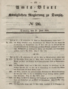 Amts-Blatt der Königlichen Regierung zu Danzig, 28. Juni 1854, Nr. 26