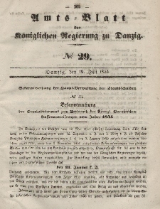 Amts-Blatt der Königlichen Regierung zu Danzig, 19. Juli 1854, Nr. 29
