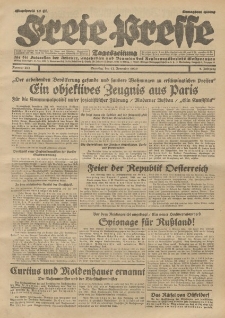 Freie Presse, Nr. 265 Dienstag 12. November 1929 5. Jahrgang