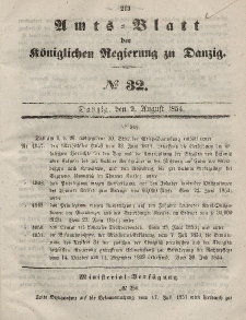 Amts-Blatt der Königlichen Regierung zu Danzig, 9. August 1854, Nr. 32