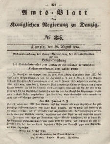 Amts-Blatt der Königlichen Regierung zu Danzig, 30. August 1854, Nr. 35