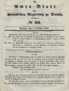 Amts-Blatt der Königlichen Regierung zu Danzig, 4. Oktober 1854, Nr. 40