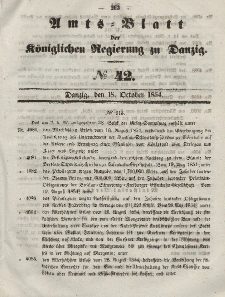 Amts-Blatt der Königlichen Regierung zu Danzig, 18. Oktober 1854, Nr. 42