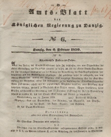 Amts-Blatt der Königlichen Regierung zu Danzig, 6. Februar 1850, Nr. 6