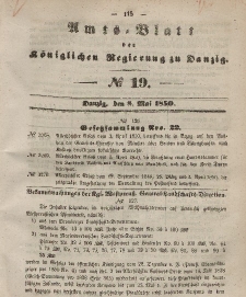 Amts-Blatt der Königlichen Regierung zu Danzig, 8. Mai 1850, Nr. 19