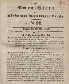 Amts-Blatt der Königlichen Regierung zu Danzig, 29. Mai 1850, Nr. 22