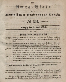 Amts-Blatt der Königlichen Regierung zu Danzig, 5. Juni 1850, Nr. 23