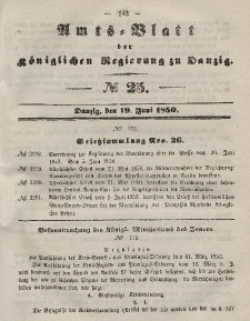 Amts-Blatt der Königlichen Regierung zu Danzig, 19. Juni 1850, Nr. 25
