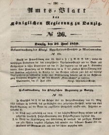 Amts-Blatt der Königlichen Regierung zu Danzig, 26. Juni 1850, Nr. 26