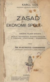 Zasady ekonomii społecznej. Wyd. 4.