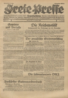 Freie Presse, Nr. 271 Dienstag 19. November 1929 5. Jahrgang