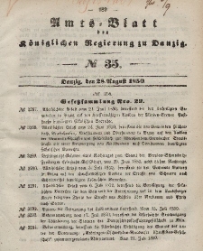 Amts-Blatt der Königlichen Regierung zu Danzig, 28. August 1850, Nr. 35